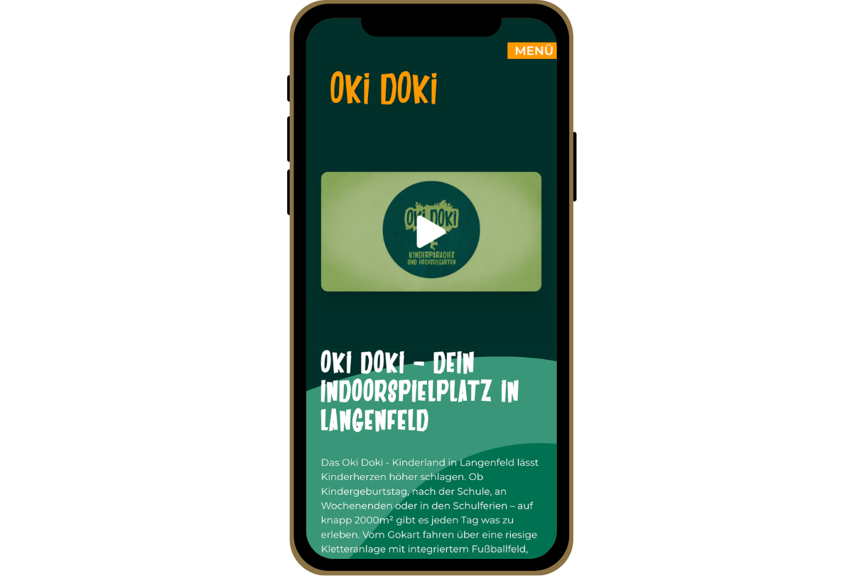 OkiDoki Webseite Mobil