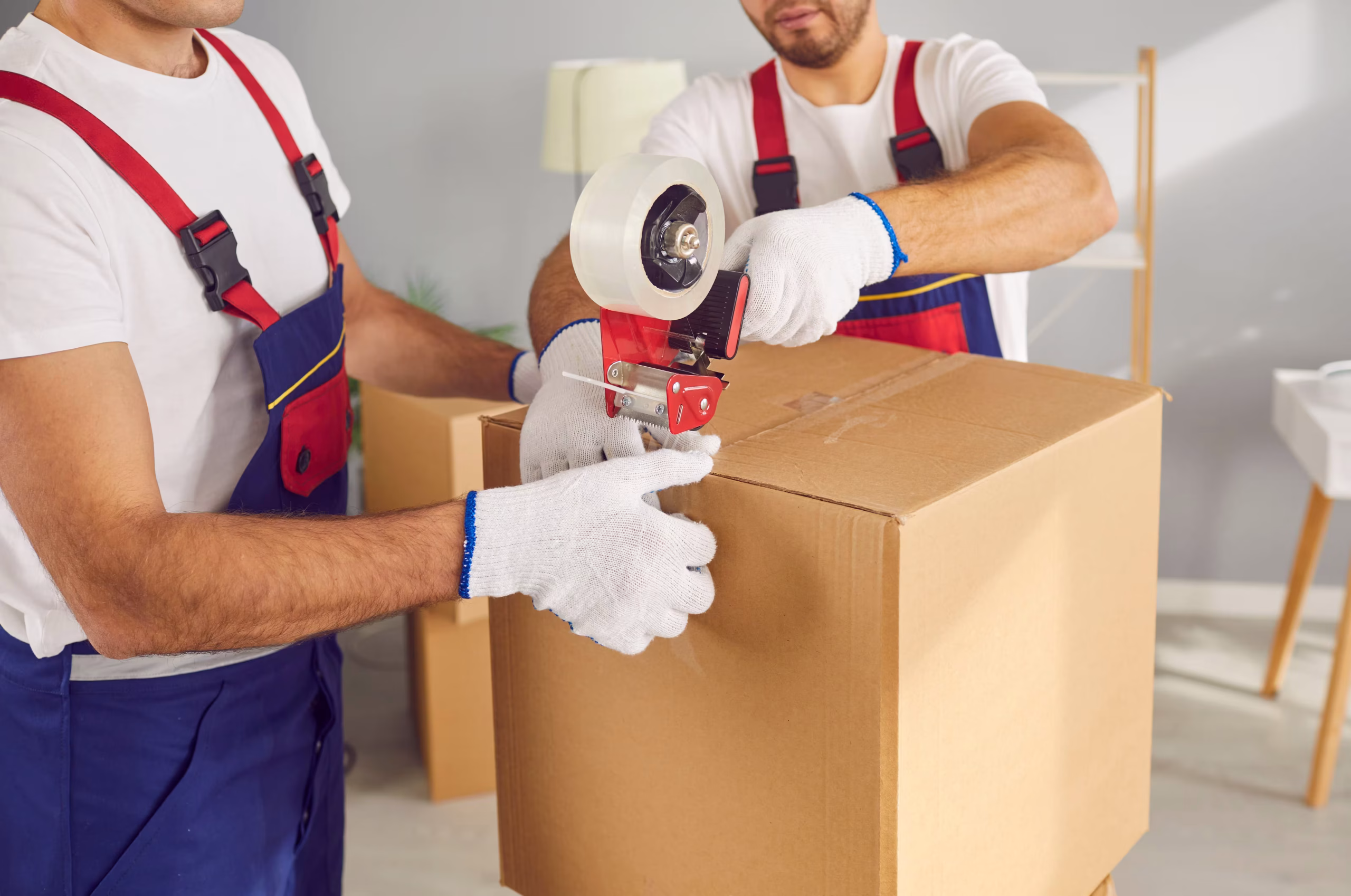 Geöffnete Umzugskartons mit sorgfältig verpackten Gegenständen
